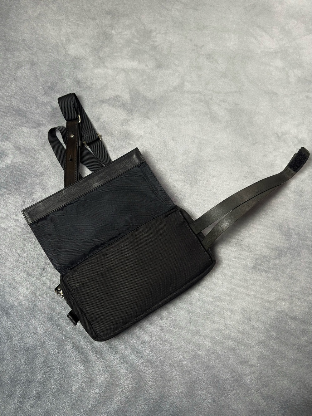 Yohji Yamamoto Y’saccs Vintage Black Leather Strap Archive Crossbody Shoulder Ba - Picture 6 of 12